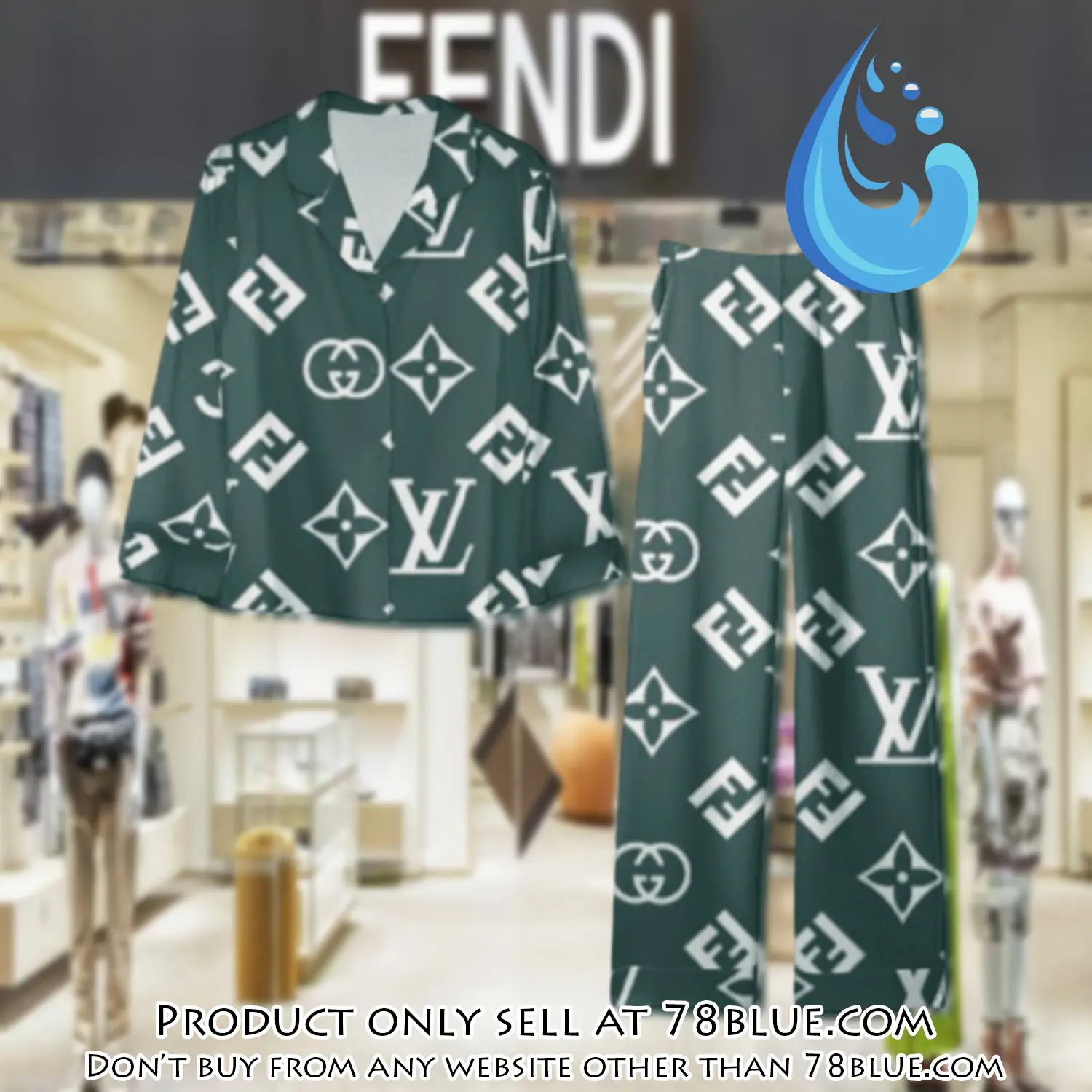 Trending luxury fendi satin pajama set pjs1049 78b2037878